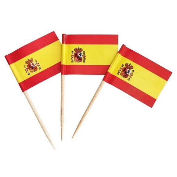 Spanish Flag New Tooth Picks Lot Set Of 100 - Picture 1 of 3